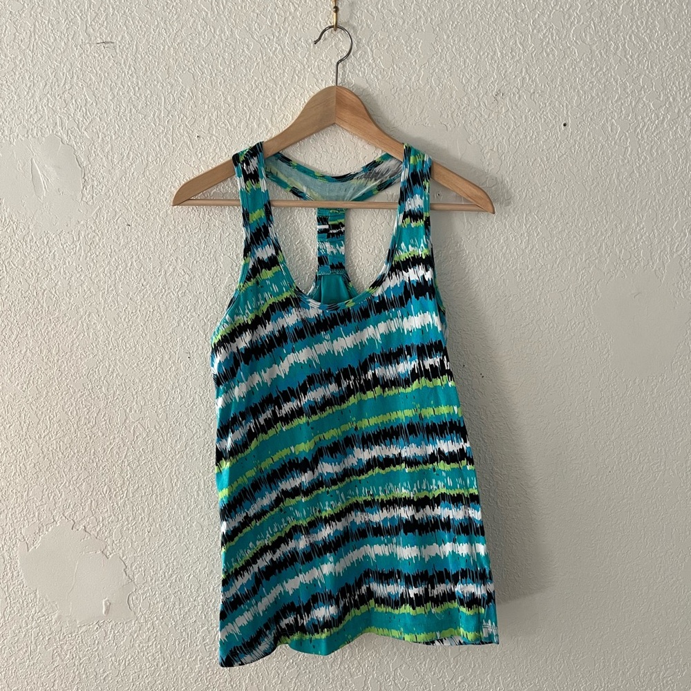 Balance Collection Striped Tank Top - Blue and Green